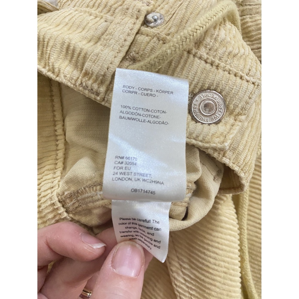 Free People We the Free Second Chances Corduroy Drawstring Yellow Shorts Sz XL - Picture 10 of 10